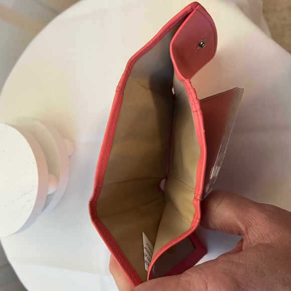 Vintage Buxton 1898 Genuine Leather Trifold Wallet Pink (Salmon) Snap/Zip/Credit - Picture 6 of 9